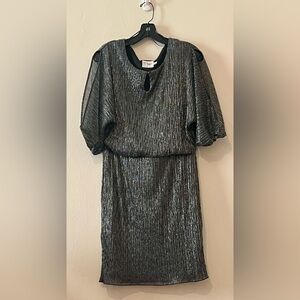 Taylor Shimmering Black Mini Dress